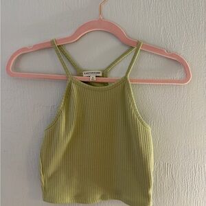 Earthbound Trading Co. Olive Green Ribbed Women's Top